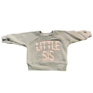 Mumu Mini Little Sis Sweatshirt 0-3 Months Gray Pink